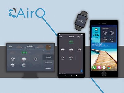 AirQ - All System air air app air mobile app air mobile design air quality analyzer air quality app air quality app design air quality mobile app airq airq all system all devices app all devices app ui all devices design all devices mockup mobile app tab app tv app wirst app wrist watch design