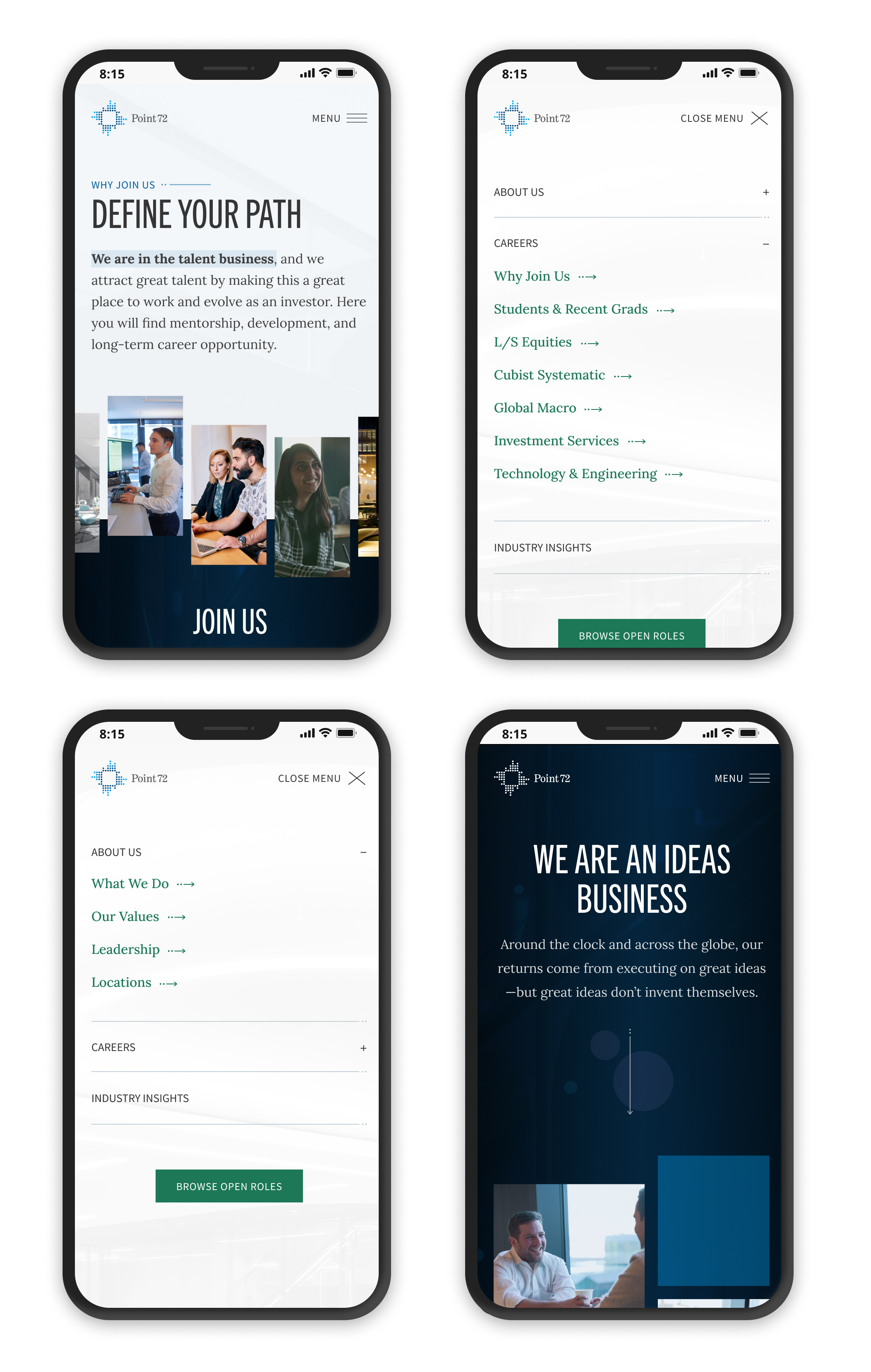 Mobile Navigation & Page Examples - 2022 mobile navigation