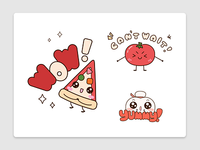 Cute Pizza Emoji 2d animation character emoji emoticon stickers