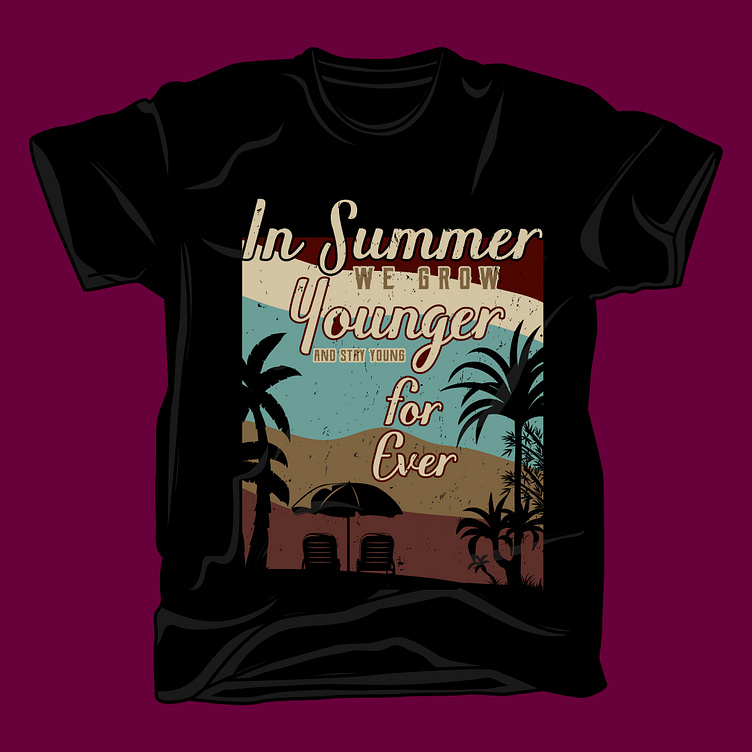 Summer, surf, sunrise, California, beach t-shirt design by Md Mehedi ...