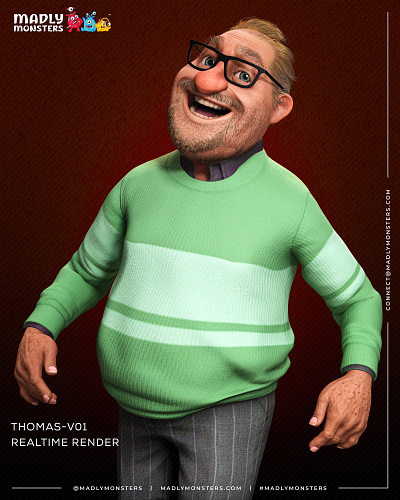 Thomas-V01 | 3D Character Design by Madly Monsters 3d 3d art 3d character 3d character design 3d character modeling 3d design 3d model 3d modeling 3d render 3d sculpting character character animation character art character design character designer stylized character substance painter zbrush