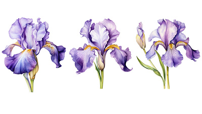 Botanical iris watercolor botanical iris graphic design illustration vector watercolor