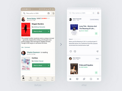 Redesign Goodreads app application book design figma mobile readig ui