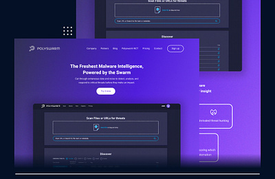 Polyswarm - AI website UI redesign ai artificial intelligence blockchain crypto cryptocurrency design landing page product design ui uiux user experience user interface ux