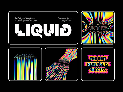 Liquid Text Effects Bundle acid colorful effect iridescent lamp lava liquid melting pixelbuddha psd psychedelic text trippy vibrant