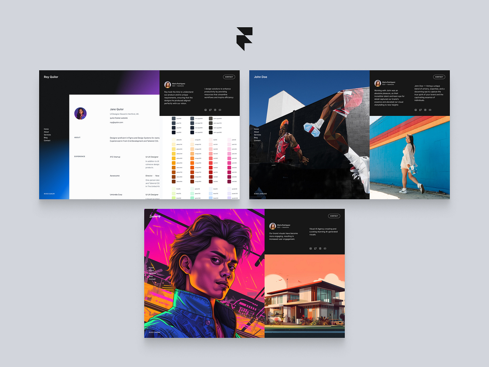 Show off your visual work with a premium Framer template by Roy Quilor ...