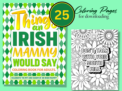 Things an Irish Mammy would say Coloring Pages adult coloring book coloring book coloring book for adults coloring page gift from ireland illustration ireland irish irish charm irish download irish gift irish mammy mammy mom mother mum