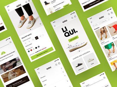 Shoes Ecommerce Redesign - Outer Shoes brazilian brands cart ecommerce ecommerce shoes fashion geen ios minimal mobile product design ui ux ui