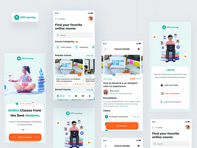 Learning App UI by Ajendra Sutariya on Dribbble