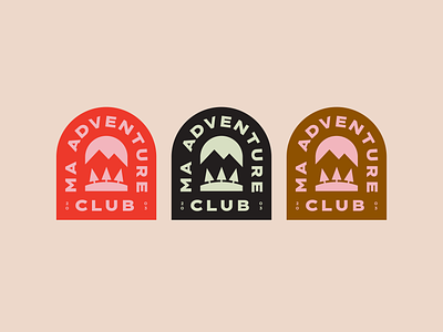 MA Adventure Club Badge adventure badge branding forest logo ma massachusetts mountains outdoors tree