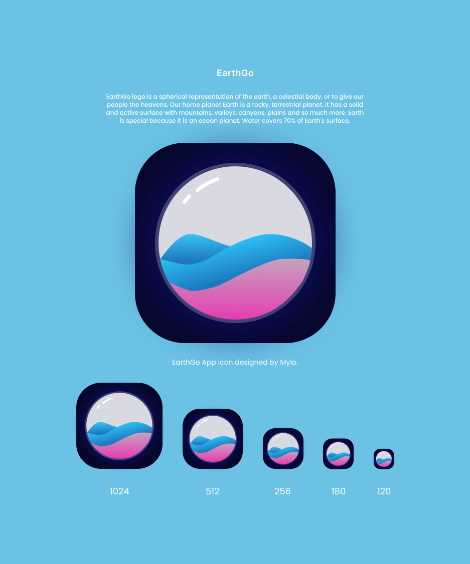 EarthGo App Icon 3d animation appicon application dailyuichallenge design earth graphic design icon illustration logo ui uiuxdesign