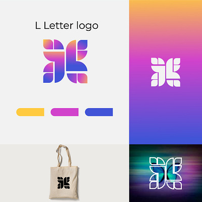 Modern L Butterfly Concept Logo brand identity