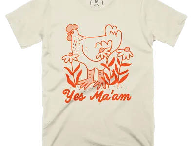 Yes Ma'am chicken graphic tee hen shirt