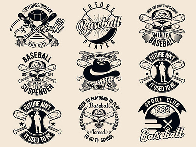 Baseball T-shirt designs bundle clothing