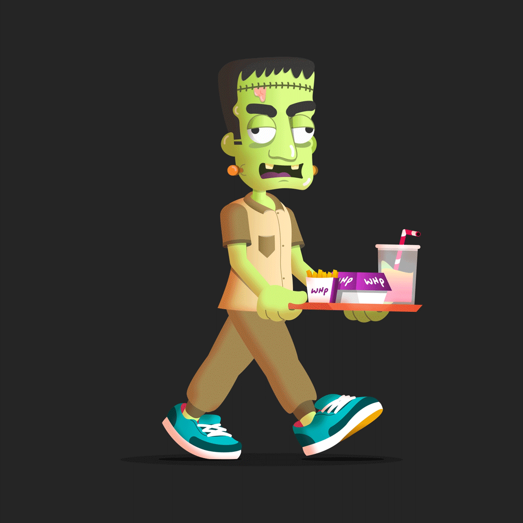 Franky after effects animated gif cartoon character design gif illustration loop vector