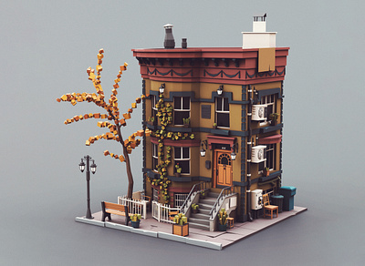 Low poly Townhouse 07 stylized