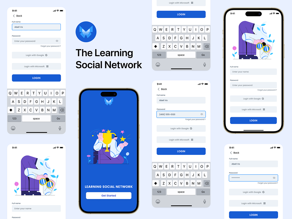 Login & Register Screens Mobile App Design: IOS UX/UI Designer by Abell ...