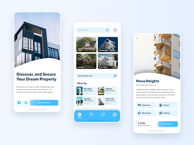 Real Estate App Design app design branding design figma graphic design motion graphics ui ux