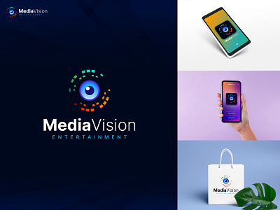 Media Vision Logo 3d abstract app brand identity branding color creative design eye graphic design illustration logo media multimedia software technology ui vector vision visual