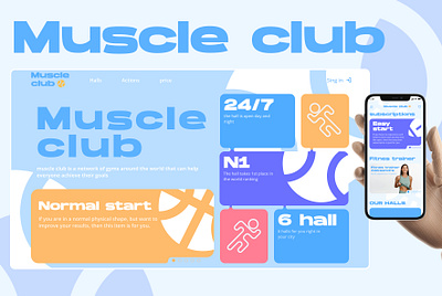 Muscle club, Landing page figma landing page ui ux