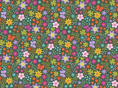 Summer Confetti Pattern floral floral pattern outdoor illustration outdoor illustrator outdoorsy pattern design surface design wildflowers
