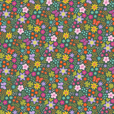 Summer Confetti Pattern floral floral pattern outdoor illustration outdoor illustrator outdoorsy pattern design surface design wildflowers