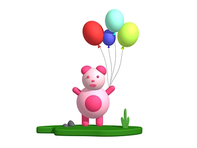 My Little teddybear 3d 3d desgin 3d vector adobe illustrator ballon branding creative thinking design graphic design illustration illustrator logo spl spline teddy bear ui ux vector