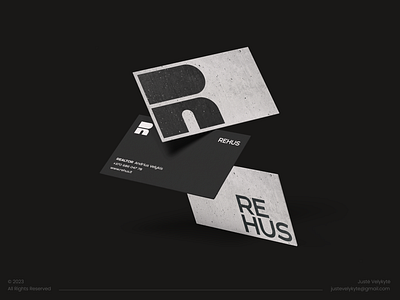 REHUS | Business Cards branding businesscards design geometrical graphic design grayscale justevelykyte logo logotype minimalistic re real estate real estate agent realtor rehus