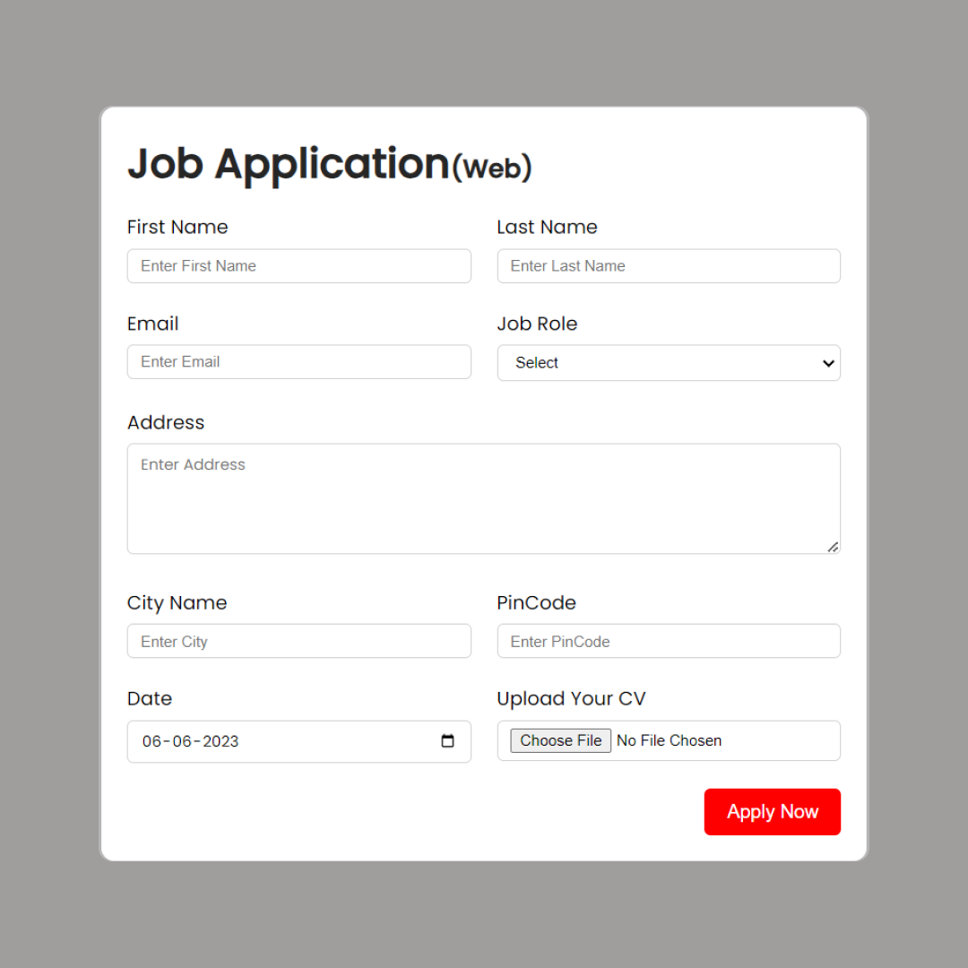 Job Application Form Using Html Css And Javascript By Kajal Sharma On   Original C471860b41f27ac9e247c5681ac9319f 