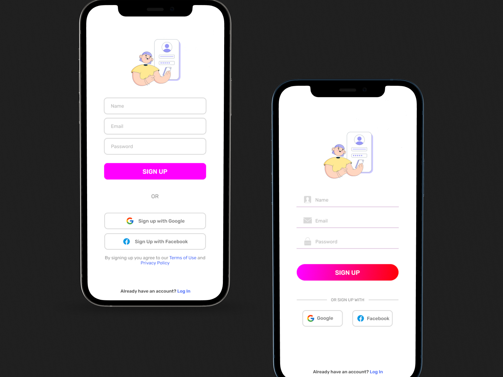 Signup Page Design by Animesh Sharma on Dribbble