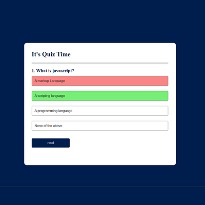 Quiz UI Design Using Html Css and Javascript graphic design ui