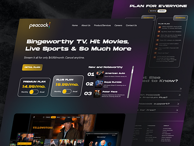 Streaming Movie Web Landing Page design landing page landing page app movie streaming responsive website streaming web app streaming website ui ui app ui artist ui design ui mobile ui web ui website uiux web design website website app website design website landing page