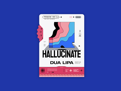 Music Album Cover (Dua Lipa – Hallucinate) branding design graphic design music cover album typography ui ux