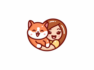meow cartoon cute girl illustration kitty logo mascot vector
