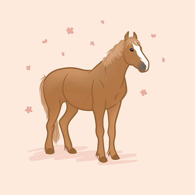 Honey animal art custom pet potraits cute illustration digital art horse illustration illustration illustrator procreate simple illustration