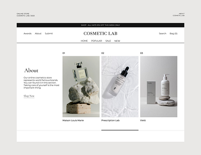 Cosmetic Store | Website Redesign beauty cosmetics design minimalism online store pink shop store ui white
