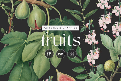 Botanical Floral and Fruits Pattern app branding design graphic design illustration logo typography ui ux vector