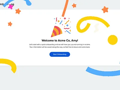 New Hire Onboarding animation ui
