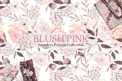 Blush Pink Floral Pattern Collection app branding design graphic design illustration logo typography ui ux vector