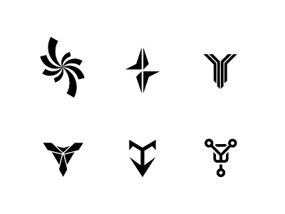 Futuristic Logo Marks angles branding clean design future geometric lines logo portal simple vector wavy