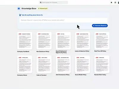 AI Knowledge Base animation ui