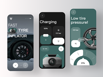 Air Pump - Ultra-fast Tire Inflator app automation automotive design ios iot mobile product safety tire uxdesign