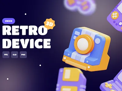 Retro Device 3D Assets 3d asset device illustration retro