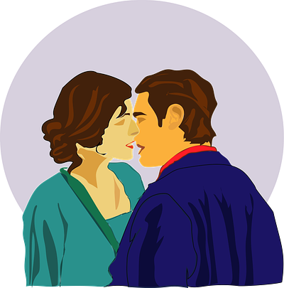 A KISS - Illustration 3d animation app branding design digitalart feelings graphic design illustration kiss logo love men motion graphics ui ux vector women