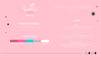 Sweets by Mely Branding branding color palette fonts illustration logo