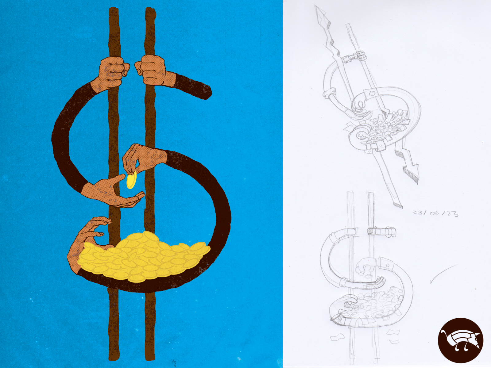 Illustration for an article about the causes of today's global i affinity affinitydesigner business capitalism current issues digital illustration editorial illustration finances greed illustration inflation money pencildog profit