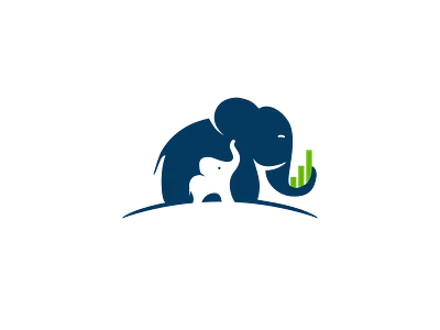 Elephant Business accelerate baby bar chart blue business elephant graph green growth logo