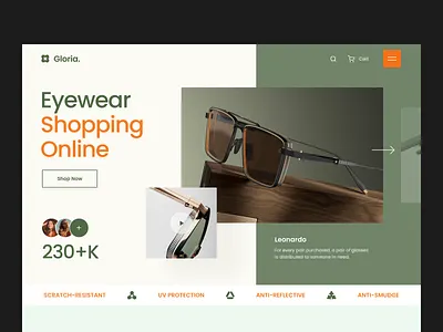 Eyewear Shopping Online balenciaga burberry e commerce glasses glasses store green gucci guess homepage hugo boss landing page online store orange polaroid prada ray ban typography ui ux vogue