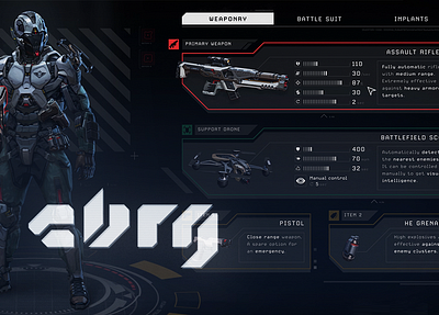 CBRG - UI and Animation animation equipment game main menu sci fi ui warning