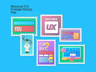 Postage Stamp Day animation coffee design graphic design graphics holiday icon illustration interface layout motion graphics paychex post postage product design stamp ui user ux